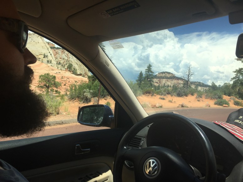 Storm brewing in the distance.