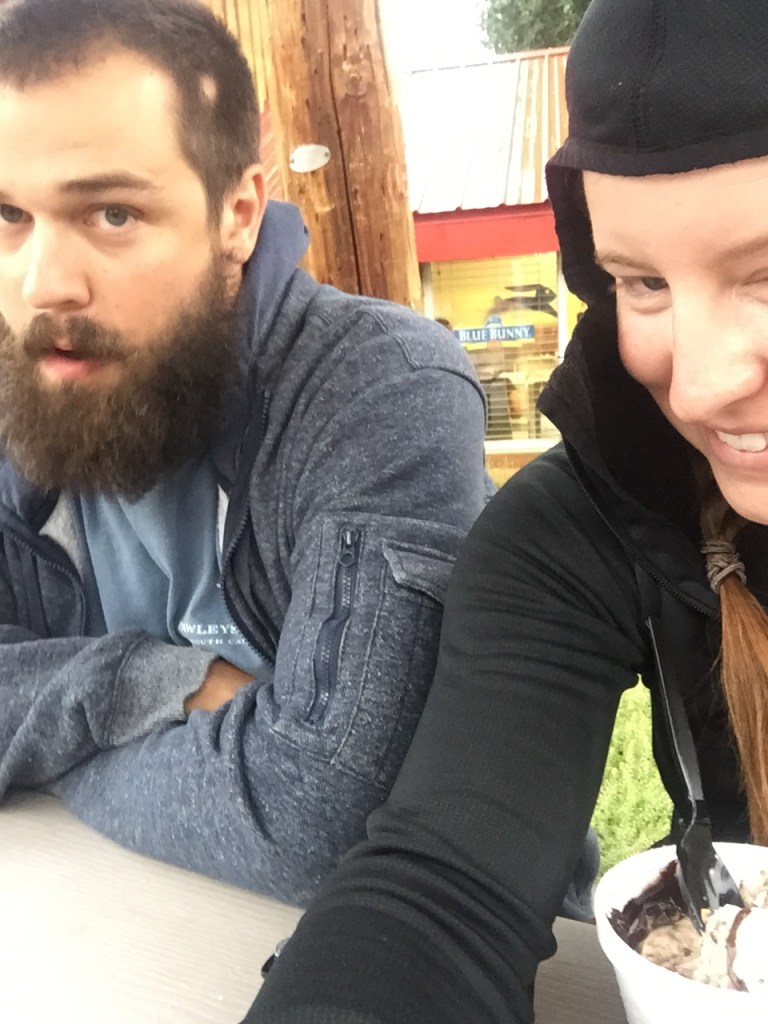 Ate ice cream in the rain. Snagged this food photo/selfie before Ryan could protest.